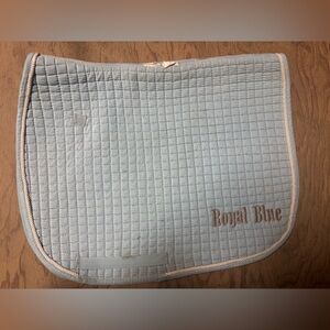 Custom embroidered Royal Blue all purpose equestrian saddle pad